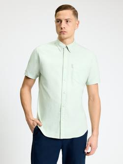 Ben Sherman Cotton Short Sleeve Oxford Shirt, Pistachio, Pistachio