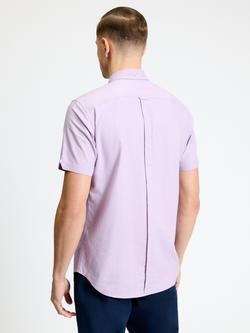 Ben Sherman Cotton Short Sleeve Oxford Shirt, Purple - view 2, Purple