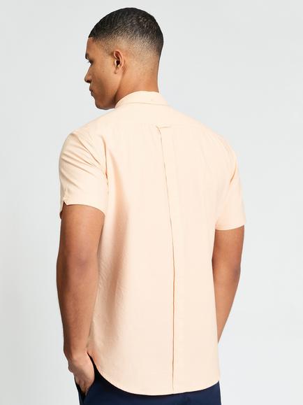 Ben Sherman Signature Short Sleeve Cotton Shirt, New Orange - view 2, New Orange