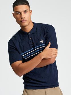 Ben Sherman Cotton Texture Sport Polo Top, Dark Navy, Dark Navy