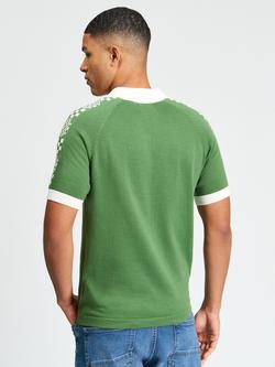 Ben Sherman Cotton Regular Fit Short Sleeve Jacquard Polo Shirt, Fraser Green - view 2, Fraser Green