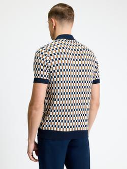 Ben Sherman Cotton Regular Fit Short Sleeve Knitted Polo Shirt, Multi - view 2, Multi