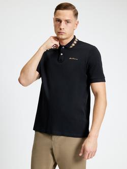 Ben Sherman Cotton Pique Polo Top, Black, Black