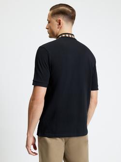 Ben Sherman Cotton Pique Polo Top, Black - view 2, Black