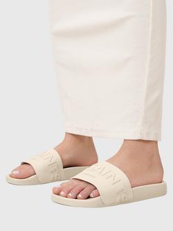 AllSaints Biggy Logo Slider Sandals - view 2, Chalk White