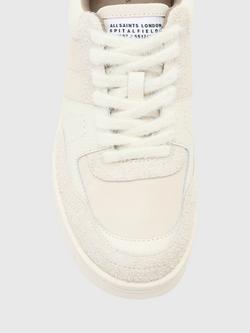AllSaints Hix Leather Lace Up Trainers, White - view 2, White