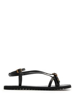 AllSaints Tyla Eyelet Leather Buckle Strappy Sandals, Black
