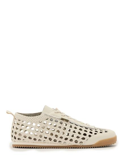 AllSaints Kenny Woven Leather Trainers, Off White, Off White
