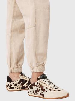 AllSaints Liam Cowhide Lace Up Trainers, Black/Multi - view 2, Black/Multi