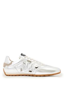 AllSaints Liam Western Lace Up Trainers, Silver