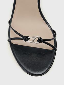 AllSaints Ali Leather Open Toe Stiletto Sandals, Black - view 2, Black