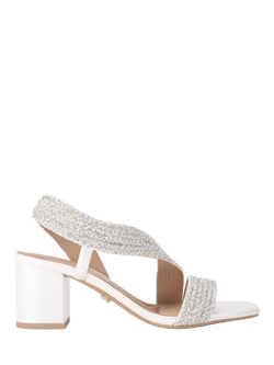 Carvela Gala Jewel Wide Fit Embellished Wedge Heel Sandals, White, White