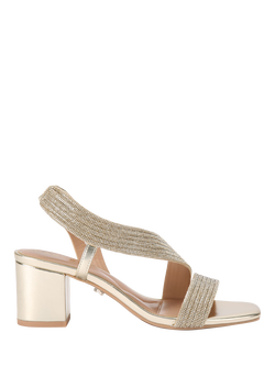 Carvela Gala Jewel Wide Fit Embellished Wedge Heel Sandals, Gold, Gold