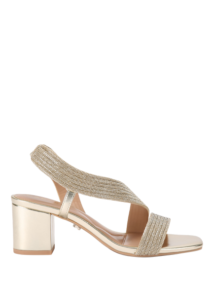 Carvela Gala Jewel Wide Fit Embellished Wedge Heel Sandals, Gold, Gold