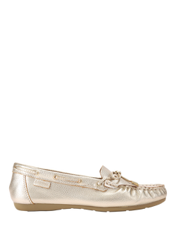 Geox Barca Leather Loafers, Gold