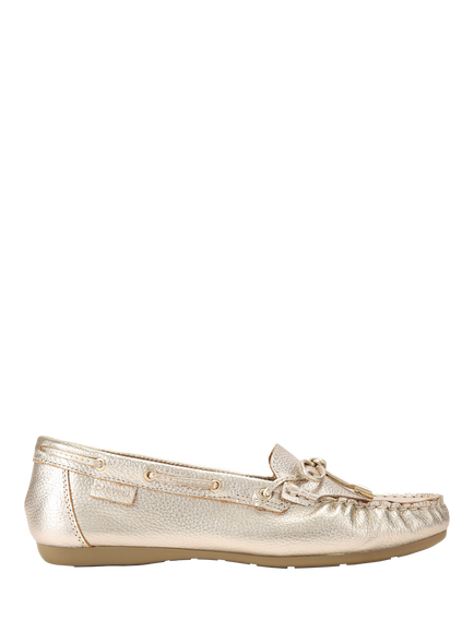 Geox Barca Leather Loafers, Gold