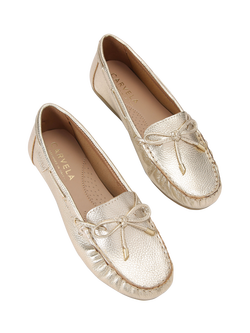 Geox Barca Leather Loafers - view 2, Gold