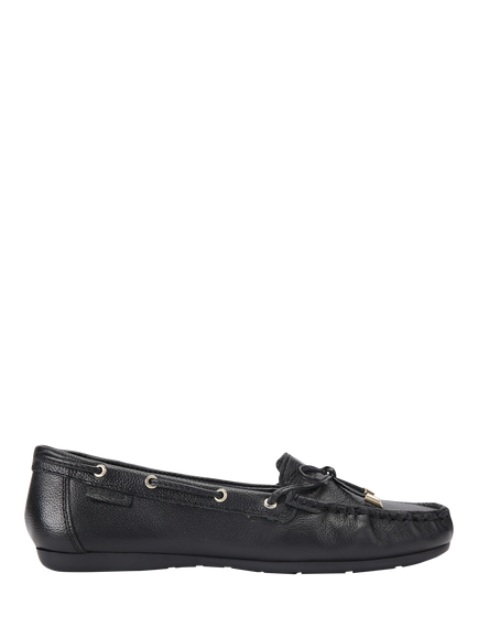 Geox Barca Leather Loafers, Black