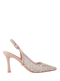 Carvela Corletta Embellished Pointed Slingback Heeled Courts, Blush, Blush