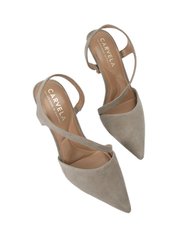 Carvela Symmetry Stiletto Heel Court Shoes, Natural Taupe - view 2, Natural Taupe