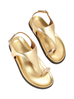KG Kurt Geiger Rira Leather Strappy Sandals, Gold - view 2, Gold