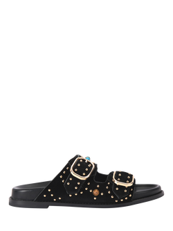 KG Kurt Geiger Rosabella Embellished Slider Sandals, Black Multi Black, Black Multi Black