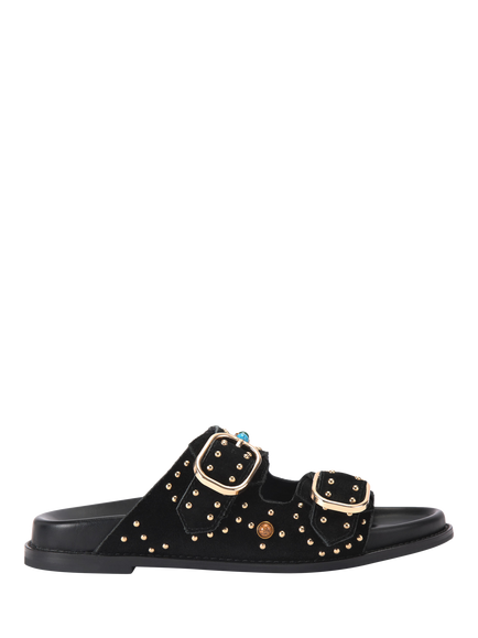KG Kurt Geiger Rosabella Embellished Slider Sandals, Black Multi Black, Black Multi Black