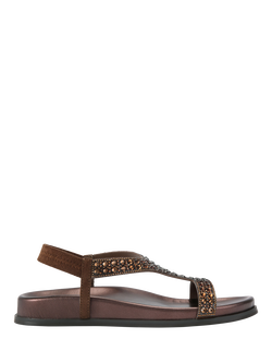 KG Kurt Geiger Rowe Embellished Slingback Footbed Sandals, Brown