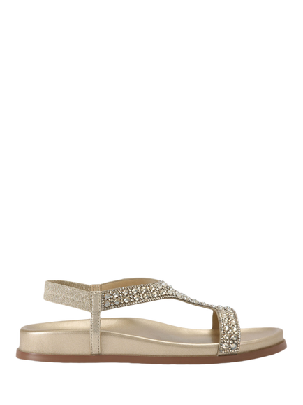 KG Kurt Geiger Rowe Embellished Slingback Footbed Sandals, Gold