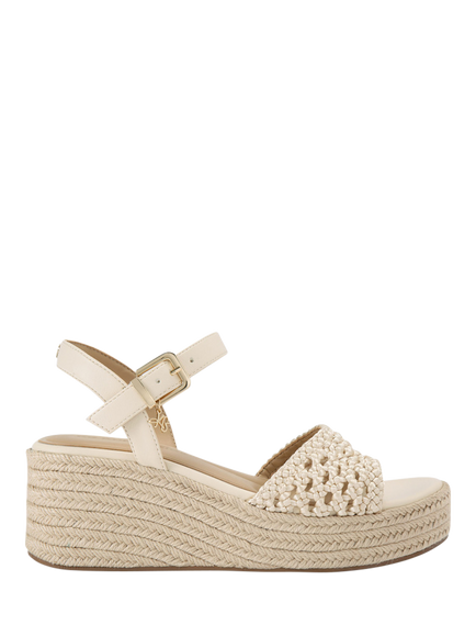 KG Kurt Geiger Rhoda Woven Flatform Heel Sandals, Beige