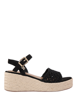 KG Kurt Geiger Rhoda Woven Flatform Heel Sandals, Black