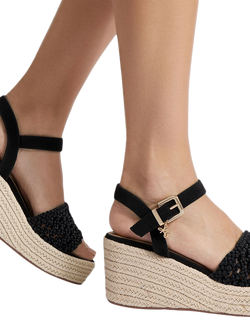 KG Kurt Geiger Rhoda Woven Flatform Heel Sandals - view 2, Black