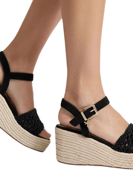 KG Kurt Geiger Rhoda Woven Flatform Heel Sandals - view 2, Black