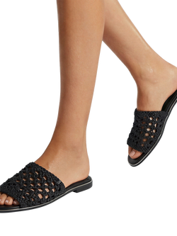KG Kurt Geiger Rhoda Woven Mule Sandals, Black - view 2, Black