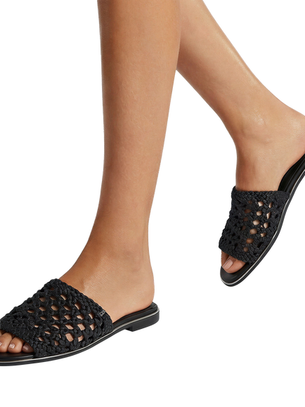 KG Kurt Geiger Rhoda Woven Mule Sandals, Black - view 2, Black