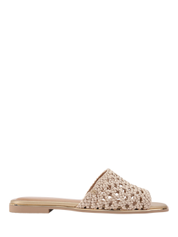 KG Kurt Geiger Rhoda Woven Mule Sandals, Gold, Gold