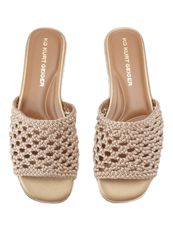 KG Kurt Geiger Rhoda Woven Mule Sandals, Gold - view 2, Gold