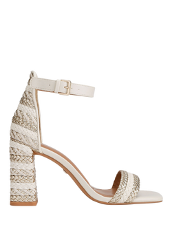 KG Kurt Geiger Sunnie Woven Stripes Block Heel Sandals, Multi, Multi