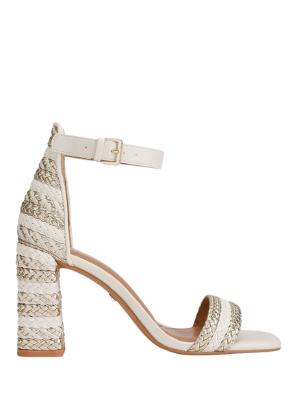 KG Kurt Geiger Sunnie Woven Stripes Block Heel Sandals, Multi, Multi