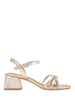 KG Kurt Geiger Sable Block Heel Sandals, Gold, Gold