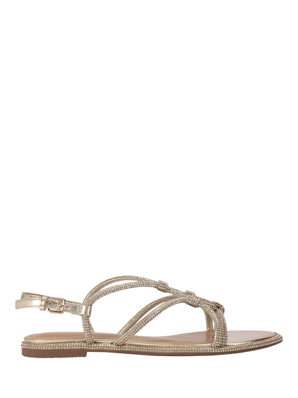 KG Kurt Geiger Roonie Embellished Strappy Sandals, Gold