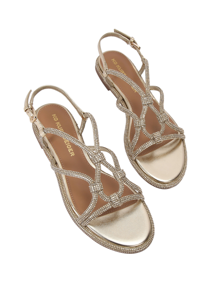 KG Kurt Geiger Roonie Embellished Strappy Sandals - view 2, Gold