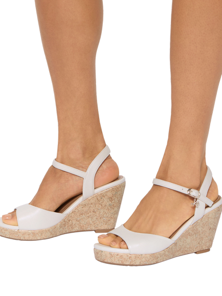 KG Kurt Geiger Wedge Heel Open Toe Sandals, Putty - view 2, Putty