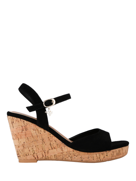 KG Kurt Geiger Patsy Suede Wedge Heel Sandals, Black