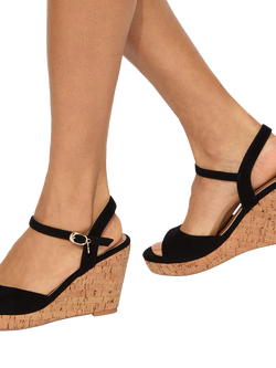 KG Kurt Geiger Patsy Suede Wedge Heel Sandals - view 2, Black