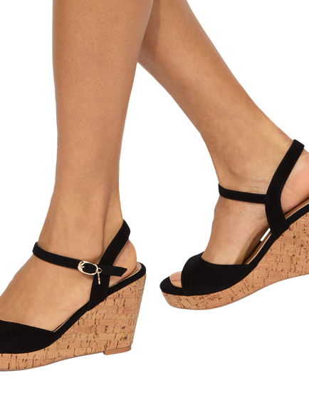 KG Kurt Geiger Patsy Suede Wedge Heel Sandals - view 2, Black