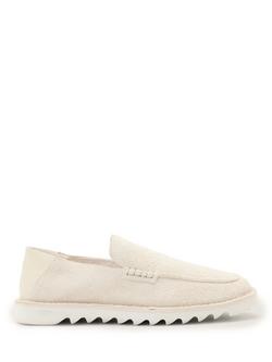AllSaints Slix Suede Leather Loafers, Chalk White