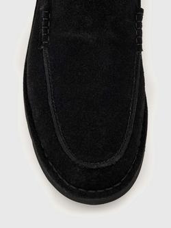 AllSaints Slix Suede Leather Loafers - view 2, Black
