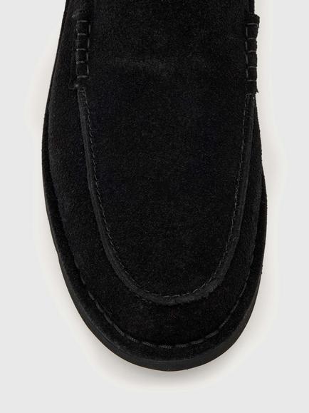 AllSaints Slix Suede Leather Loafers - view 2, Black