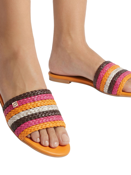 KG Kurt Geiger Riva Braided Slider Sandals, Multi - view 2, Multi